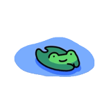 绿色小青蛙开心的在水里游泳