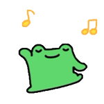 绿色小青蛙开心的跟随着音乐跳舞