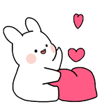 可爱腮红小兔子开心的拍打爱心