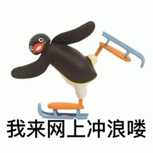 企鹅穿上溜冰鞋 我来网上冲浪喽