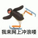 企鹅穿上溜冰鞋 我来网上冲浪喽