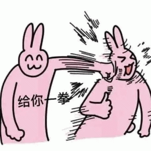 沙雕粉色兔子生气揍人  给你十拳