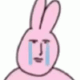 沙雕粉色兔子难过流泪
