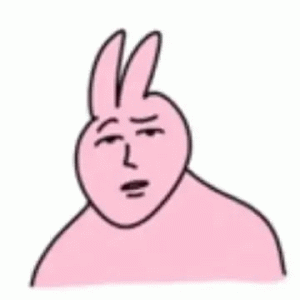 沙雕粉色兔子无奈凝视