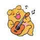 黄油棕色小狗开心弹吉他