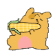 黄油棕色小狗开心吃玉米