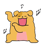 黄油棕色小狗开心的跟着音乐跳舞