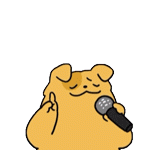 黄油棕色小狗陶醉开心的唱歌