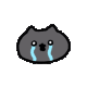 小黑猫动图难过流泪哭泣