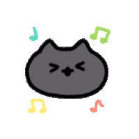 小黑猫动图开心的唱着音乐