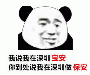 熊猫头我说我在深圳宝安 你到处说我在深圳做保安表情包