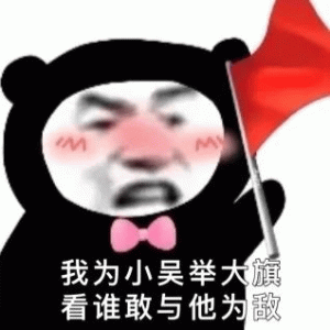 熊猫人我为小吴举大旗 看谁敢与他为敌表情包