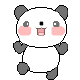 可爱熊猫开心跳跃