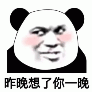 熊猫头昨晚想了你一晚表情包 熊猫头表情包配文“昨晚想了你一晚”,尽显暧昧可爱表情包图片gif动图 - 求表情网,斗图从此不求人!
