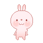可爱粉色兔子激动乖巧摇摆