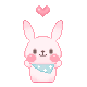 可爱粉色兔子开心跳跃