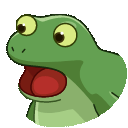搞笑绿色小青蛙惊讶的张大了嘴巴