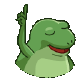 搞笑绿色小青蛙抬手唱歌