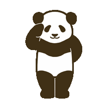 动画熊猫站立敬礼