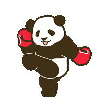 动画熊猫激动打拳击