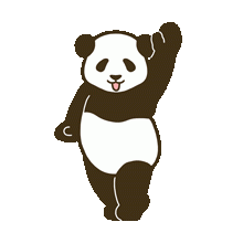 动画熊猫站立挥手