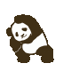 动画熊猫下蹲抬手拉伸