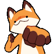 可爱小狐狸激动打拳