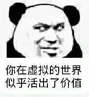 你在虚拟的世界 似乎活出了价值熊猫头表情