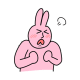 粉色夸张兔表情包来喽