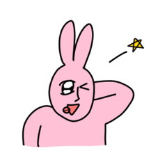 搞怪粉色兔子wink