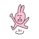 搞怪粉色兔子开心奔跑