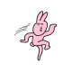 搞怪粉色兔子开心激动跳舞