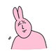 搞怪粉色兔子无语尴尬