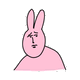 搞怪粉色兔子无奈凝视