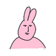 搞怪粉色兔子无奈凝视