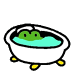 可爱动态小青蛙开心泡澡