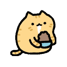 条纹猫流口水吃东西