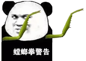 熊猫人螳螂拳警告表情包