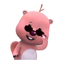 小海狸戴上墨镜粉色小海狸表情包loopy动态表情包