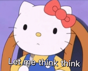 Hello kitty 表情包 Let me think think