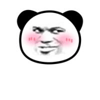 白色小熊猫头脸红表情包
