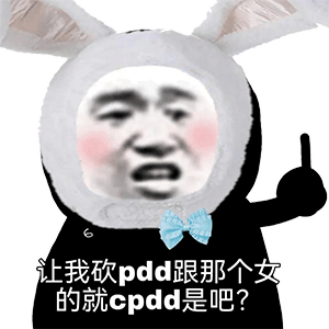 经典熊猫头表情包让我砍pdd跟那个女 的就cpdd是吧？