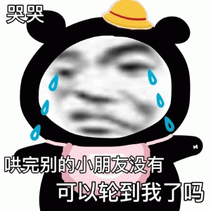 经典熊猫头表情包哭哭 哄完别的小朋友没有 可以轮到我了吗