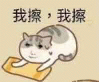 龙图沙雕表情包我擦，我擦 可爱猫咪趴在垫子上，配文“我擦，我擦”超有趣表情包图片gif动图 - 求表情网,斗图从此不求人!