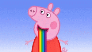 小猪佩奇吐彩虹表情包