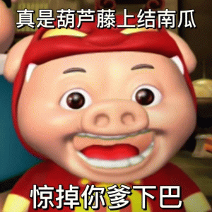 可爱猪猪侠真是葫芦藤上结南瓜 惊掉你爹下巴表情包图片gif动图 - 求表情网,斗图从此不求人!