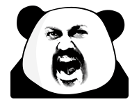 无字版熊猫头搞怪小表情  生气狂躁