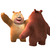 熊出没表情包  熊大熊二开心拥抱