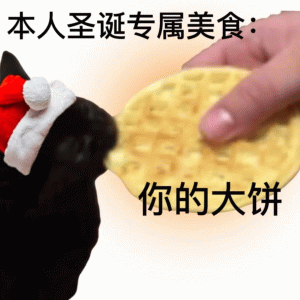 本人圣诞专属美食： 你的大饼 圣诞节表情包  猫猫表情包