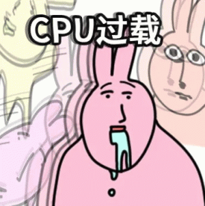 cPU过载 搞怪粉红兔子表情包